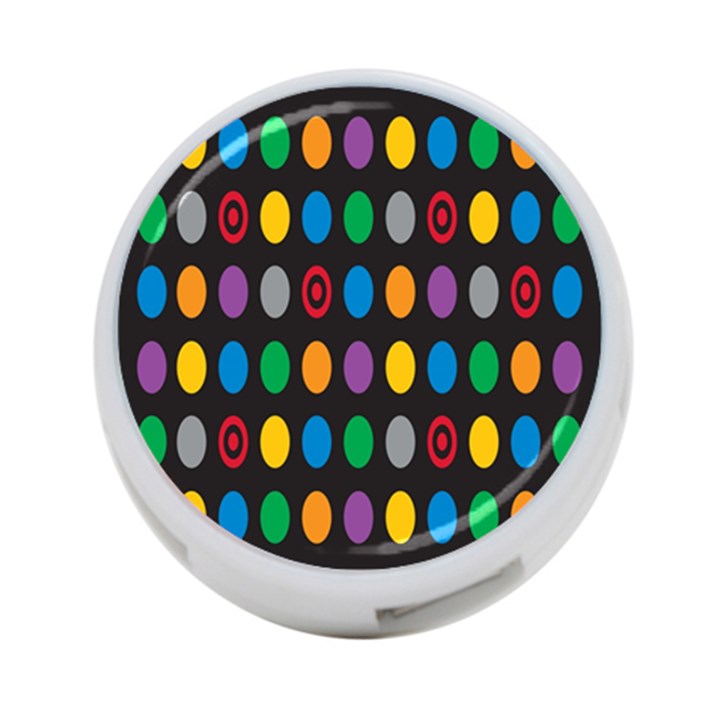Polka Dots Rainbow Circle 4-Port USB Hub (Two Sides) 