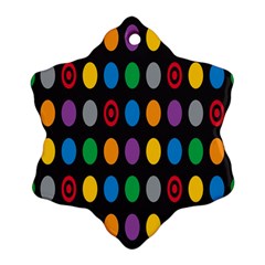 Polka Dots Rainbow Circle Snowflake Ornament (two Sides)