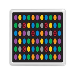 Polka Dots Rainbow Circle Memory Card Reader (square)  by Mariart