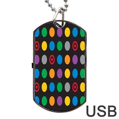 Polka Dots Rainbow Circle Dog Tag USB Flash (Two Sides)