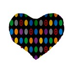 Polka Dots Rainbow Circle Standard 16  Premium Heart Shape Cushions Back