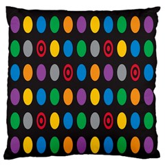 Polka Dots Rainbow Circle Large Flano Cushion Case (one Side) by Mariart