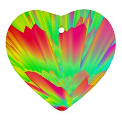 Screen Random Images Shadow Green Yellow Rainbow Light Ornament (heart) by Mariart