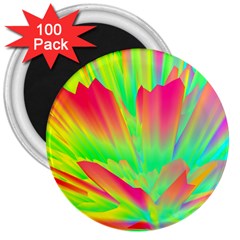 Screen Random Images Shadow Green Yellow Rainbow Light 3  Magnets (100 Pack)