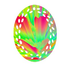 Screen Random Images Shadow Green Yellow Rainbow Light Ornament (oval Filigree) by Mariart