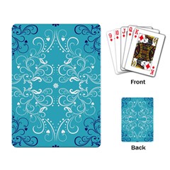 Repeatable Flower Leaf Blue Playing Card by Mariart