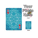 Repeatable Flower Leaf Blue Playing Cards 54 (Mini)  Front - HeartK