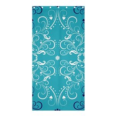 Repeatable Flower Leaf Blue Shower Curtain 36  X 72  (stall) 
