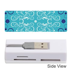 Repeatable Flower Leaf Blue Memory Card Reader (stick)  by Mariart