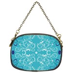 Repeatable Flower Leaf Blue Chain Purses (Two Sides)  Back