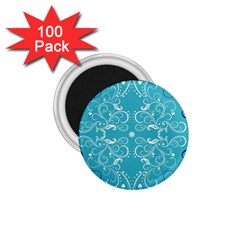 Repeatable Flower Leaf Blue 1 75  Magnets (100 Pack) 