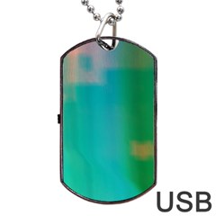 Shadow Faintly Faint Line Green Dog Tag Usb Flash (one Side) by Mariart