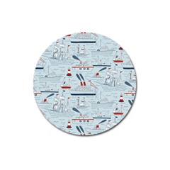 Ships Sails Magnet 3  (round) by Mariart