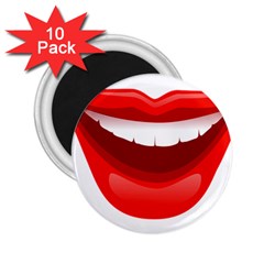 Smile Lips Transparent Red Sexy 2 25  Magnets (10 Pack)  by Mariart