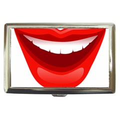 Smile Lips Transparent Red Sexy Cigarette Money Cases by Mariart