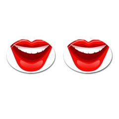 Smile Lips Transparent Red Sexy Cufflinks (oval)