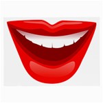 Smile Lips Transparent Red Sexy Large Glasses Cloth (2-Side) Front