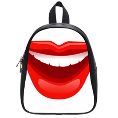 Smile Lips Transparent Red Sexy School Bags (small)  by Mariart