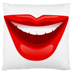 Smile Lips Transparent Red Sexy Large Flano Cushion Case (two Sides)