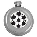 Soccer Camp Splat Ball Sport Round Hip Flask (5 oz) Front