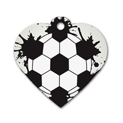 Soccer Camp Splat Ball Sport Dog Tag Heart (one Side) by Mariart