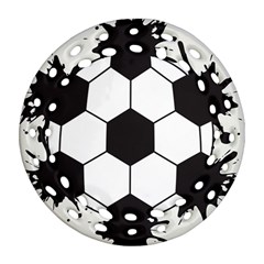 Soccer Camp Splat Ball Sport Round Filigree Ornament (two Sides) by Mariart