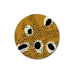 Surface Patterns Spot Polka Dots Black Magnet 3  (round)
