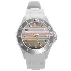 Shadow Faintly Faint Line Included Static Streaks And Blotches Color Round Plastic Sport Watch (l) by Mariart