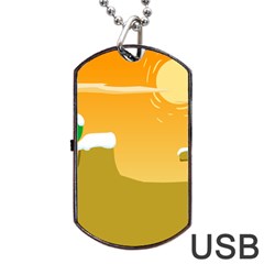 Sunrise Sunset Desert Sun Light Orange Ice Snow Dog Tag Usb Flash (two Sides)