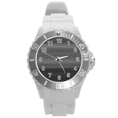 Shadow Faintly Faint Line Included Static Streaks And Blotches Color Gray Round Plastic Sport Watch (l) by Mariart