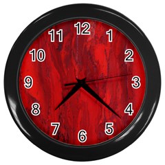 Stone Red Volcano Wall Clocks (black) by Mariart