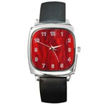 Stone Red Volcano Square Metal Watch Front