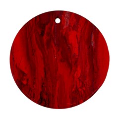 Stone Red Volcano Round Ornament (two Sides) by Mariart