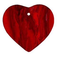 Stone Red Volcano Heart Ornament (two Sides)