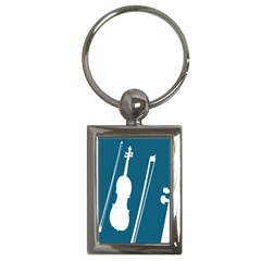 Violin Music Blue Key Chains (rectangle) 