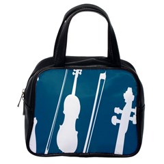 Violin Music Blue Classic Handbags (one Side) by Mariart