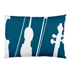 Violin Music Blue Pillow Case