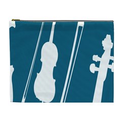 Violin Music Blue Cosmetic Bag (xl)