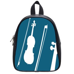 Violin Music Blue School Bags (small)  by Mariart