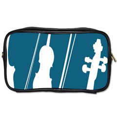 Violin Music Blue Toiletries Bags by Mariart