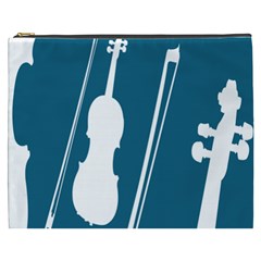 Violin Music Blue Cosmetic Bag (xxxl) 