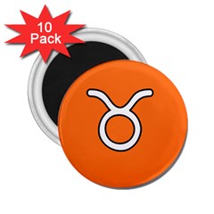 Taurus Symbol Sign Orange 2 25  Magnets (10 Pack)  by Mariart