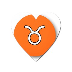 Taurus Symbol Sign Orange Heart Magnet by Mariart