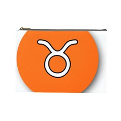 Taurus Symbol Sign Orange Cosmetic Bag (large) 