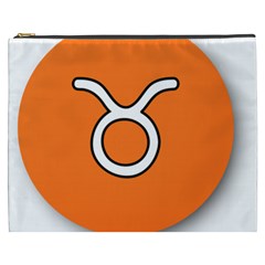 Taurus Symbol Sign Orange Cosmetic Bag (xxxl)  by Mariart