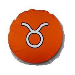 Taurus Symbol Sign Orange Standard 15  Premium Round Cushions
