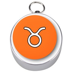 Taurus Symbol Sign Orange Silver Compasses by Mariart