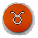 Taurus Symbol Sign Orange Large 18  Premium Flano Round Cushions Front