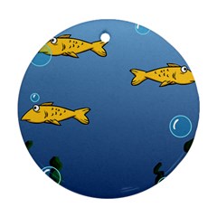 Water Bubbles Fish Seaworld Blue Ornament (Round)