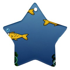 Water Bubbles Fish Seaworld Blue Ornament (Star)
